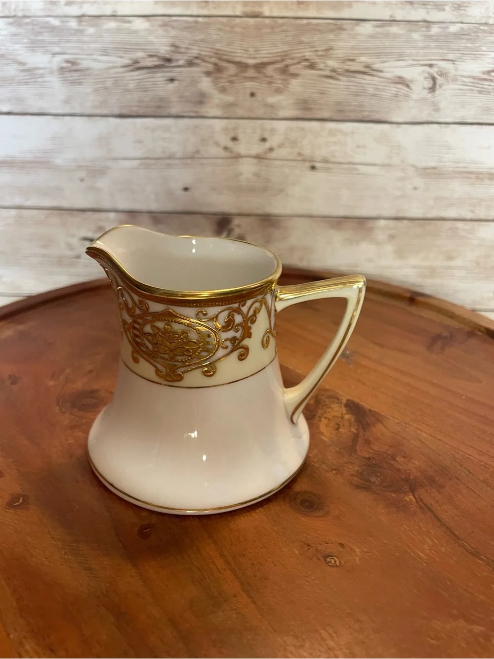 Noritake White Porcelain Coffee Set with Gold Scroll Accents